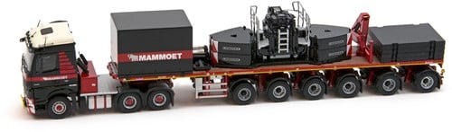 Mammoet MB Arocs 6x4 + 6 axle ballast trailer + crane