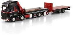 Mammoet Scania R Highline 8x2 + load crane with 2 mid axle flatbed trailer