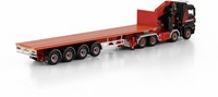Mammoet MB Arocs 8x4 + Palfinger loader crane with 4 axle flatbed trailer-2