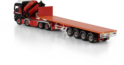 Mammoet MB Arocs 8x4 + Palfinger loader crane with 4 axle flatbed trailer-3