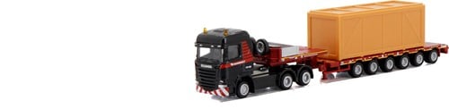 Mammoet Scania streamline 6x4 with semi low loader 6 axle + wooden box